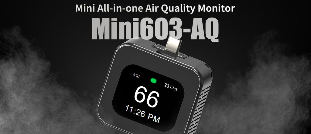 All-in-One Air Quality Monitor | WiFi Smart CO₂, PM2.5, PM10, VOC, AQI, Temperature & Humidity Detector | Home & Office Air Quality Sensor