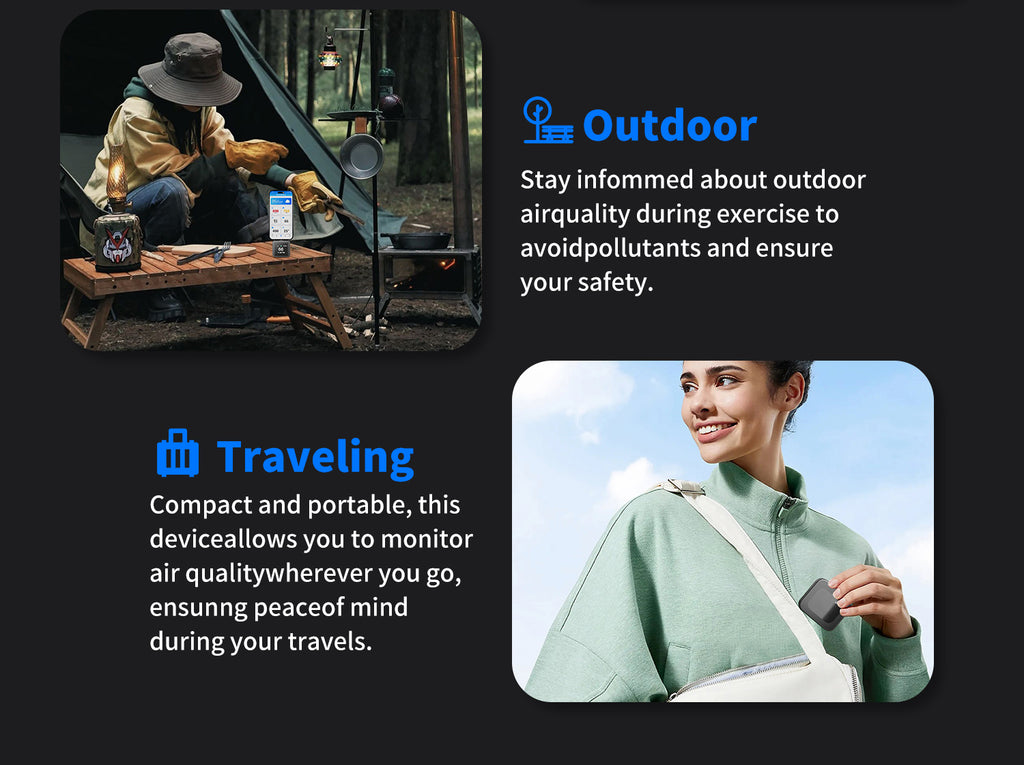 All-in-One Air Quality Monitor | WiFi Smart CO₂, PM2.5, PM10, VOC, AQI, Temperature & Humidity Detector | Home & Office Air Quality Sensor