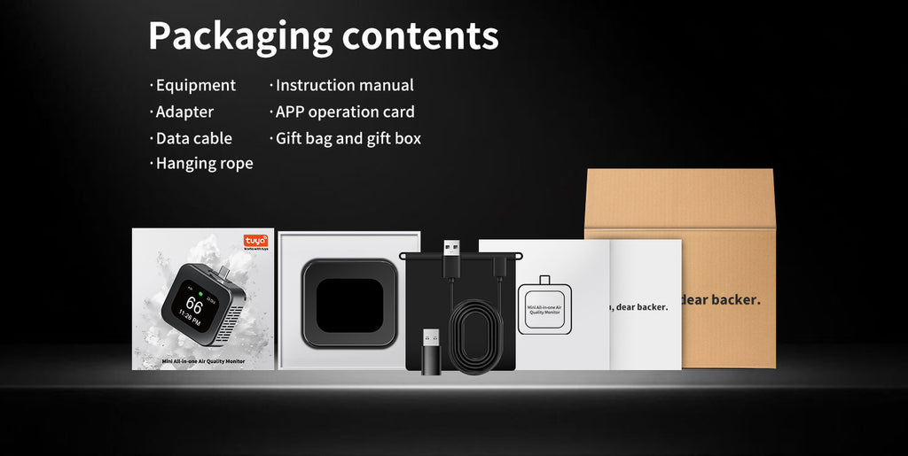 All-in-One Air Quality Monitor | WiFi Smart CO₂, PM2.5, PM10, VOC, AQI, Temperature & Humidity Detector | Home & Office Air Quality Sensor