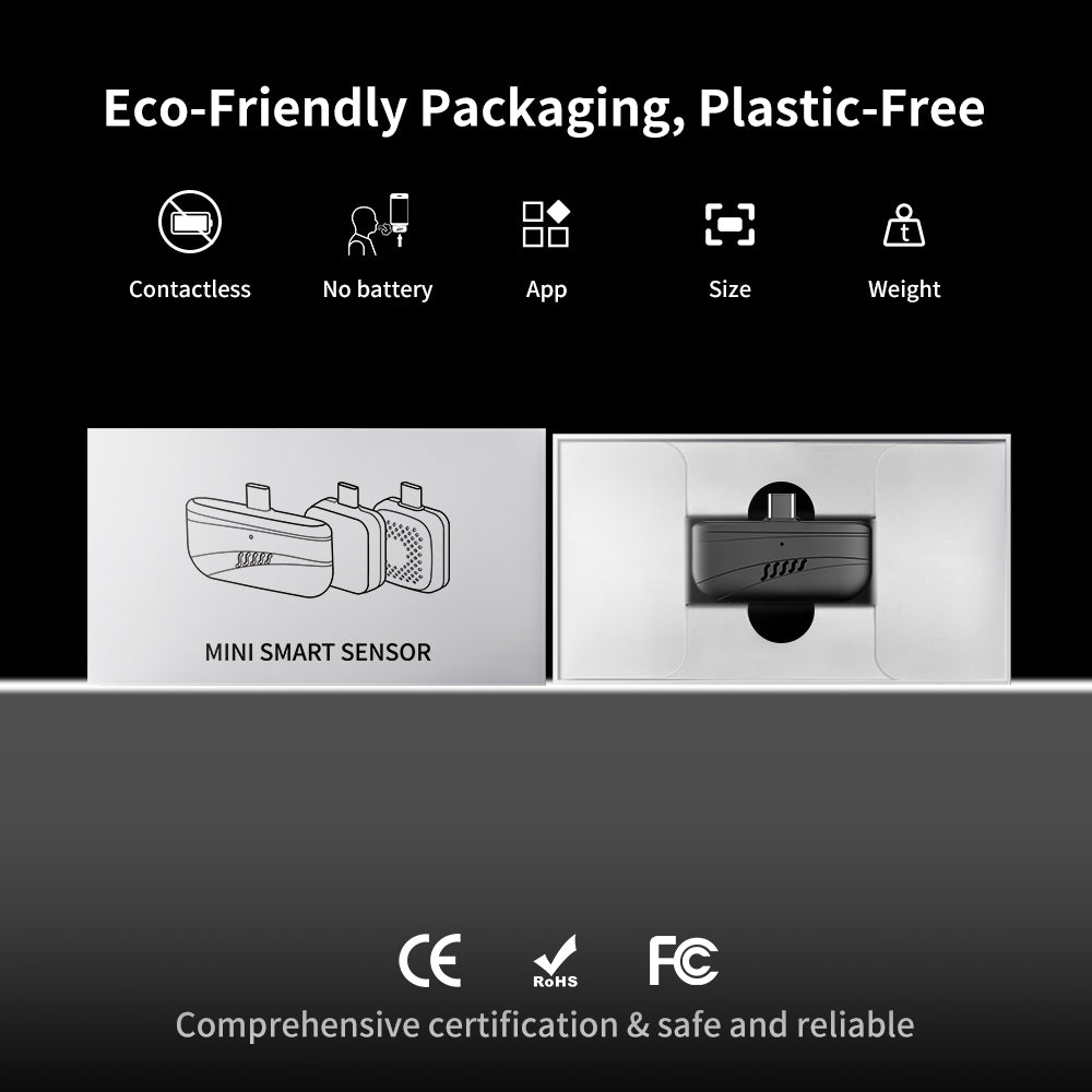 Mini Alcohol Tester for Smartphone | Portable Plug-and-Play Breathalyzer | USB-C/Lightning Battery-Free BAC Detector with APP Display